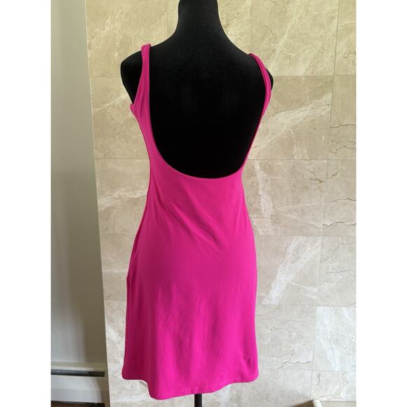 Susana Monaco Hot Pink Stretch Scoop Back Dress - Medium Bodycon Y2K Party $178 - Picture 8 of 8